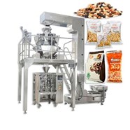 Máy đóng gói trái cây sấy, hoa quả sấy 1kg tích hợp cơ cấu chuyển liệu