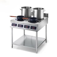 Bếp từ công nghiệp 4 mặt phẳng có kệ để đồ INDUCOOK ID-B4M3500