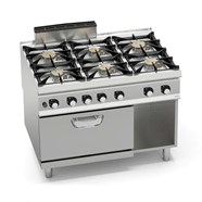 BẾP GAS 6 BẾP KÈM LÒ NƯỚNG GAS 2/1 GN SG9F6PS+FG