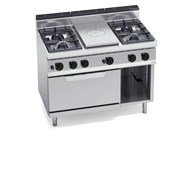 Mặt bếp liền khối + 4 bếp mở với lò nướng gas 2/1 G7T4P4F+FG