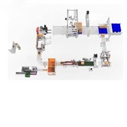 Dây chuyền đóng gói kết hợp đóng đai pallet tự động