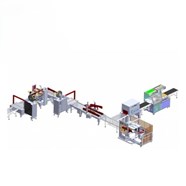Dây chuyền dán, đóng đai kết hợp máy co màng tự động