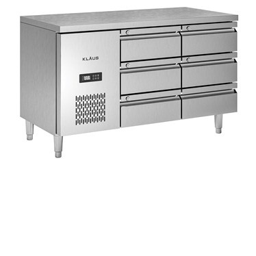 ban dong inox 6 ngan keo klaus kdf-1.1-2w hinh 1