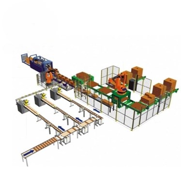 day chuyen dan thung ket hop voi robot gap san pham hinh 1