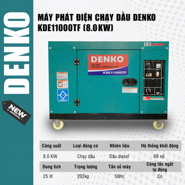 may phat dien chay dau denko - kde11000tf (8.0kw)  hinh 1