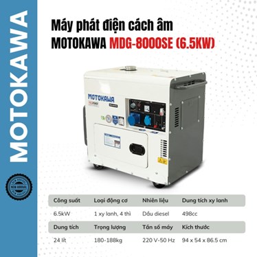 may phat dien chay dau motokawa - mdg8000se (6.5kw)  hinh 1