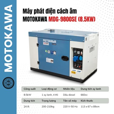 may phat dien chay dau motokawa - mdg9800se (8.5kw)  hinh 1