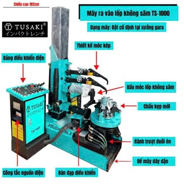 may ra vao lop tu dong xe tai tusaki ts-1000 hinh 1