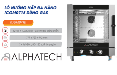 lo nuong hap da nang alphatech icgm071e 7 khay dung gas hinh 2