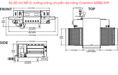 lo nuong bang chuyen da nang ovention s2000-3ph hinh 2