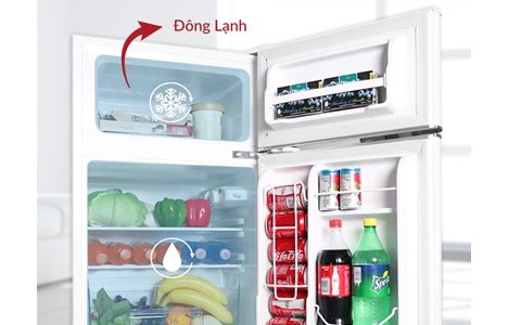 tu lanh 2 ngan phong cach retro cobi cb-127b (mau den) hinh 2