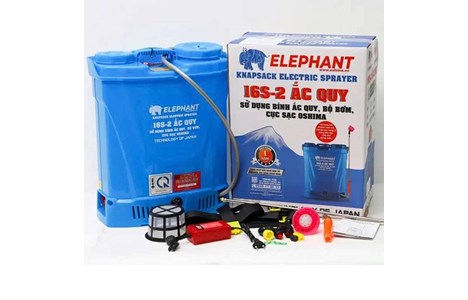 binh xit dien phun thuoc 16 lit elephant 16s (ac quy 12v8ah) hinh 2