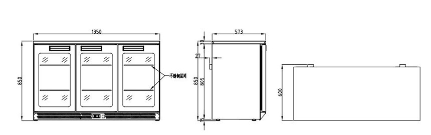 tu mat mini bar 3 canh kolner mg60l3w (quat gio) hinh 0