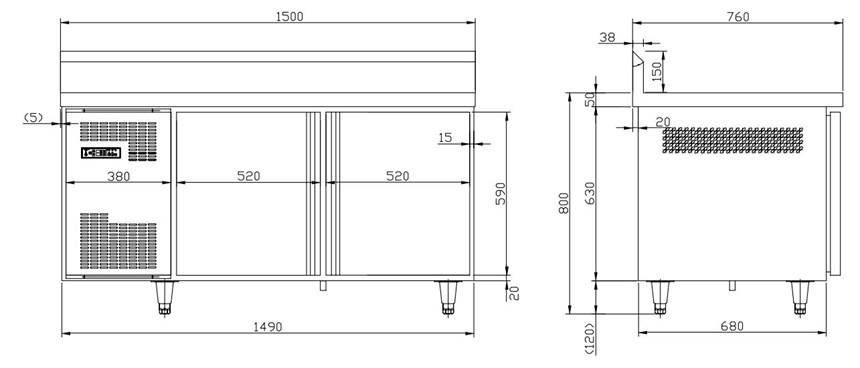ban mat 2 canh kolner tc0.3l2bw (lanh quat gio, co tua lung) hinh 0
