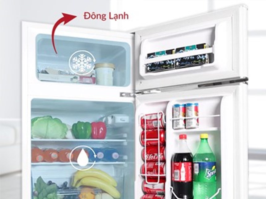 tu lanh 2 ngan phong cach retro cobi cb-127b (mau den) hinh 0