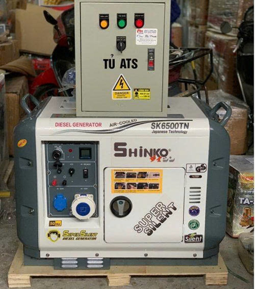 may phat dien 5kw shinko sk6500tn + dong bo ats hinh 0