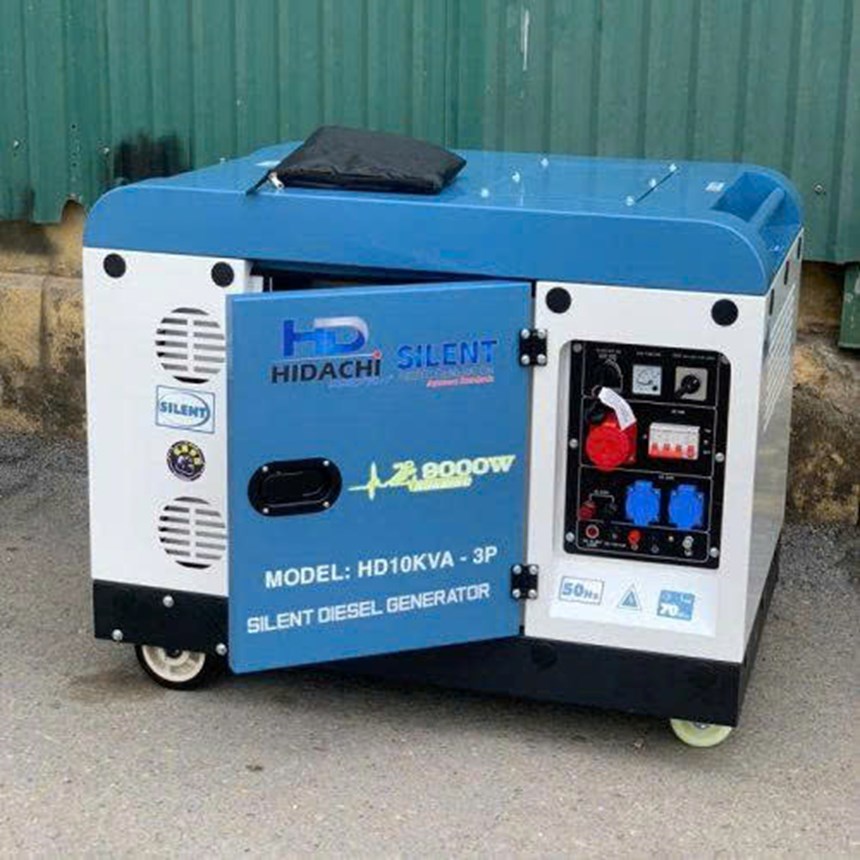 may phat dien 9kw hidachi hd-10kva-3 (220v va 380v) hinh 0
