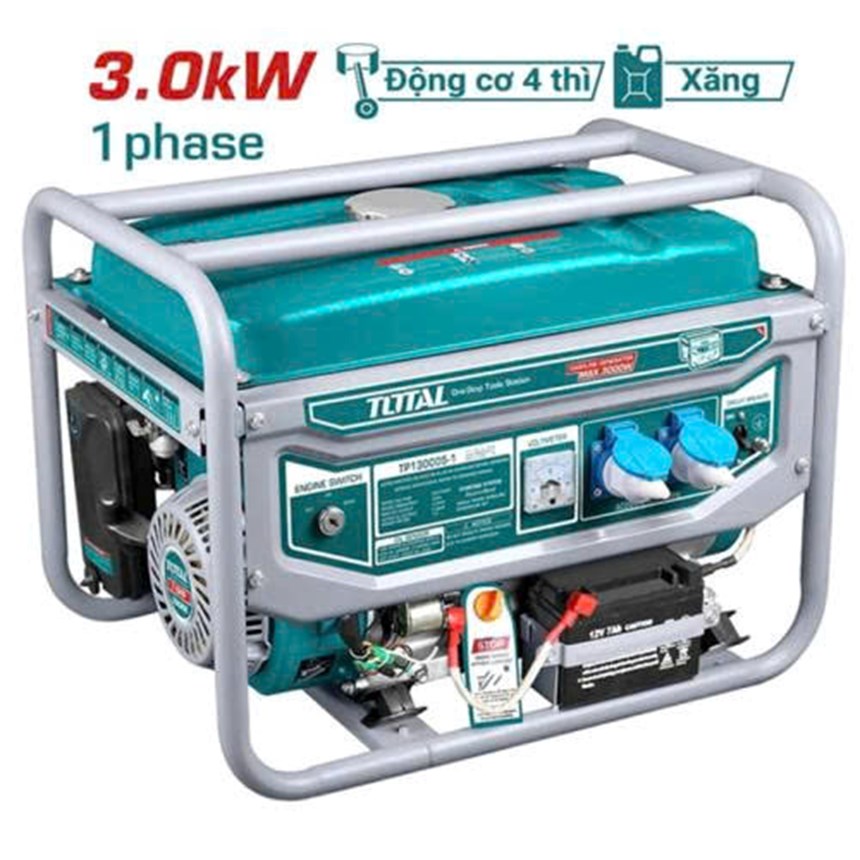 may phat dien xang 3kw total tp130005-1 (co de) hinh 0
