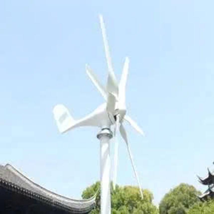 tuabin gio truc ngang 3 pha ac 12v, 24v, 48v, cong suat 600w, 3.5 canh, co bo dieu khien mppt hinh 0